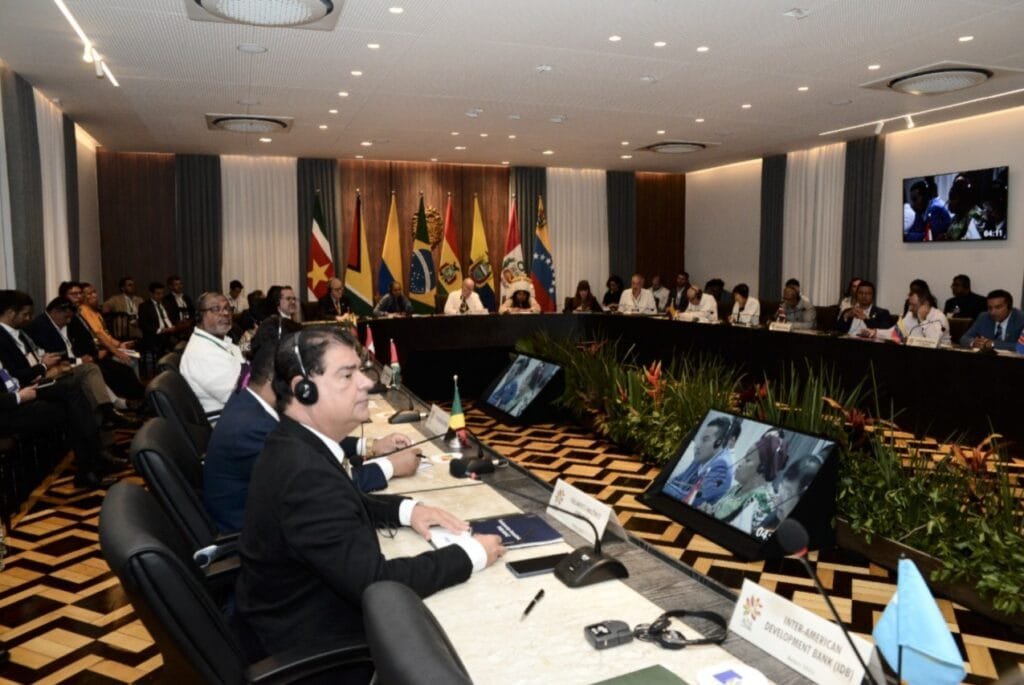 Presidente do Parlamaz, Senador do Brasil, Nelsinho Trad, na reunião de chanceleres dos países amazônicos, Cúpula de Belém, Pará, Brasil